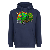 Navy st patricks shamrock gold rainbow balloon candy truck Heavyweight Hoodie - FaDigitalArtStudio