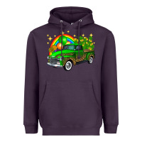 Plum st patricks shamrock gold rainbow balloon candy truck Heavyweight Hoodie - FaDigitalArtStudio