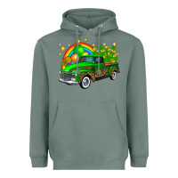 Sage st patricks shamrock gold rainbow balloon candy truck Heavyweight Hoodie - FaDigitalArtStudio