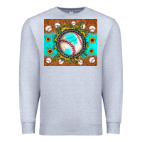 Heather Grey baseball turquoise sunflower Premium Sweatshirt - JahusDesignShop