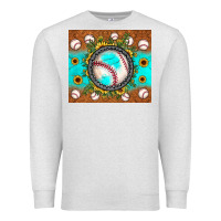 Oatmeal Heather baseball turquoise sunflower Premium Sweatshirt - JahusDesignShop