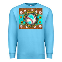 Ocean Blue baseball turquoise sunflower Premium Sweatshirt - JahusDesignShop