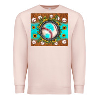 Pale Pink baseball turquoise sunflower Premium Sweatshirt - JahusDesignShop