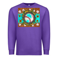 Purple baseball turquoise sunflower Premium Sweatshirt - JahusDesignShop