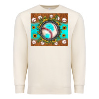 Baseball Turquoise Sunflower Premium Sweatshirt | Teevron