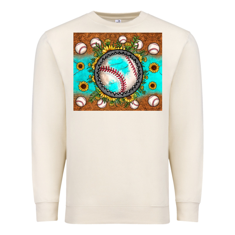 Baseball Turquoise Sunflower Premium Sweatshirt by JahusDesignShop | Teevron