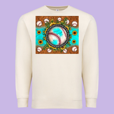 Baseball Turquoise Sunflower Premium Sweatshirt Designed By Jahusdesignshop