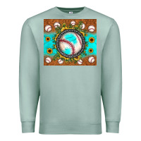 Seafoam baseball turquoise sunflower Premium Sweatshirt - JahusDesignShop