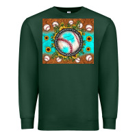 Sports Green baseball turquoise sunflower Premium Sweatshirt - JahusDesignShop
