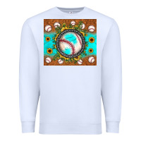 White baseball turquoise sunflower Premium Sweatshirt - JahusDesignShop