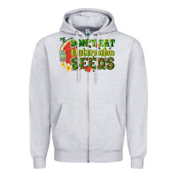Heather Grey dont eat watermelon seeds with summer Zipper Hoodie - texasbilliewilder