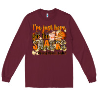 Burgundy im just here for the snacks basketball sister Long Sleeve Tee - Zillion Design Studio