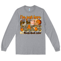 Heather Grey im just here for the snacks basketball sister Long Sleeve Tee - Zillion Design Studio