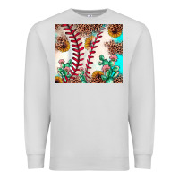 Dove Grey baseball leopard turquoise cactus sunflower Premium Sweatshirt - JahusDesignShop