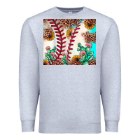 Heather Grey baseball leopard turquoise cactus sunflower Premium Sweatshirt - JahusDesignShop