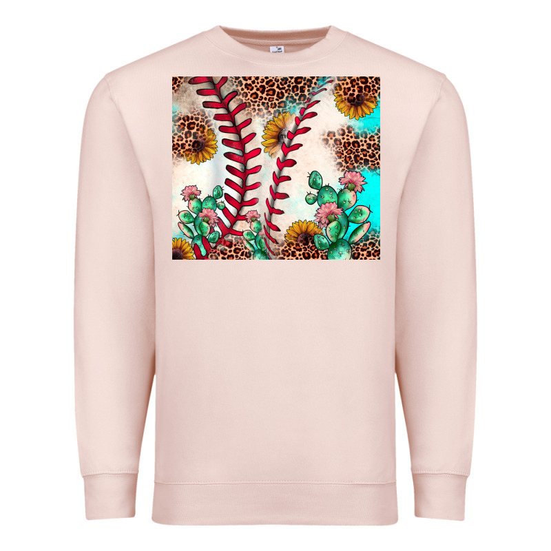 Baseball Leopard Turquoise Cactus Sunflower Premium Sweatshirt by JahusDesignShop | Teevron