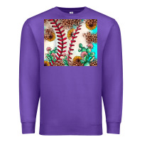 Purple baseball leopard turquoise cactus sunflower Premium Sweatshirt - JahusDesignShop