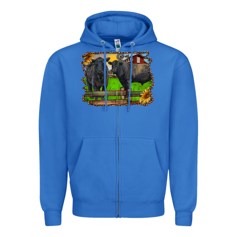 Black Angus Cattle And Bull In Barnyard Zipper Hoodie by RanaPortraitStore | Teevron