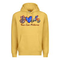 Antique Gold Peace Love Motocross Premium Hoodie - RanaPortraitStore