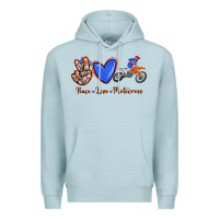 Blue Mist Peace Love Motocross Premium Hoodie - RanaPortraitStore