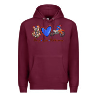 Burgundy Peace Love Motocross Premium Hoodie - RanaPortraitStore