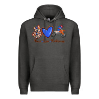 Charcoal Heather Peace Love Motocross Premium Hoodie - RanaPortraitStore