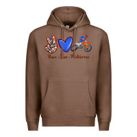 Chestnut Peace Love Motocross Premium Hoodie - RanaPortraitStore