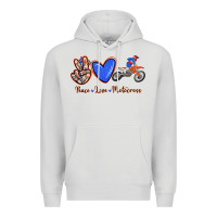 Dove Grey Peace Love Motocross Premium Hoodie - RanaPortraitStore