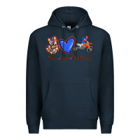 Navy Peace Love Motocross Premium Hoodie - RanaPortraitStore