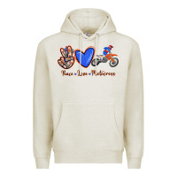 Oatmeal Heather Peace Love Motocross Premium Hoodie - RanaPortraitStore
