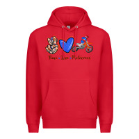 Red Peace Love Motocross Premium Hoodie - RanaPortraitStore