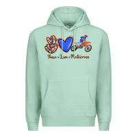 Seafoam Peace Love Motocross Premium Hoodie - RanaPortraitStore