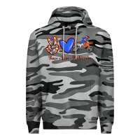 Slate Camo Peace Love Motocross Premium Hoodie - RanaPortraitStore