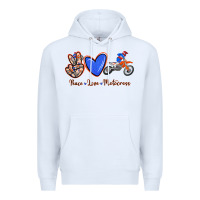 White Peace Love Motocross Premium Hoodie - RanaPortraitStore