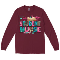 Burgundy student nurse Long Sleeve Tee - Zillion Design Studio