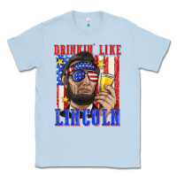 Dusty Blue drinking like lincoln Classic Tee - texasbilliewilder