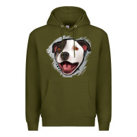 Army Green pittbull gray glitter Premium Hoodie - Jasminsmagicworld