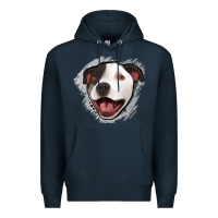 Navy pittbull gray glitter Premium Hoodie - Jasminsmagicworld