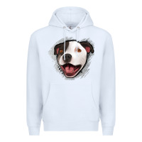White pittbull gray glitter Premium Hoodie - Jasminsmagicworld