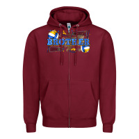 Burgundy brother volleyball Zipper Hoodie - Zillion Design Studio