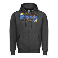 Charcoal Heather brother volleyball Zipper Hoodie - Zillion Design Studio
