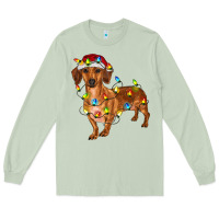 Matcha Dachshund Christmas Lights Long Sleeve Tee - RanaPortraitStore