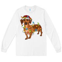 White Dachshund Christmas Lights Long Sleeve Tee - RanaPortraitStore