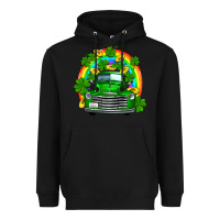 Black st patricks shamrock gold rainbow truck Heavyweight Hoodie - FaDigitalArtStudio