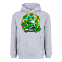 Heather Grey st patricks shamrock gold rainbow truck Heavyweight Hoodie - FaDigitalArtStudio