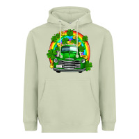Matcha st patricks shamrock gold rainbow truck Heavyweight Hoodie - FaDigitalArtStudio