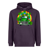 Plum st patricks shamrock gold rainbow truck Heavyweight Hoodie - FaDigitalArtStudio