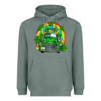 Sage st patricks shamrock gold rainbow truck Heavyweight Hoodie - FaDigitalArtStudio