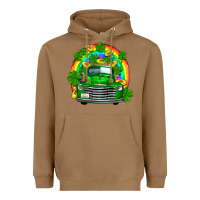 Toasted Coconut st patricks shamrock gold rainbow truck Heavyweight Hoodie - FaDigitalArtStudio