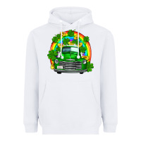 White st patricks shamrock gold rainbow truck Heavyweight Hoodie - FaDigitalArtStudio